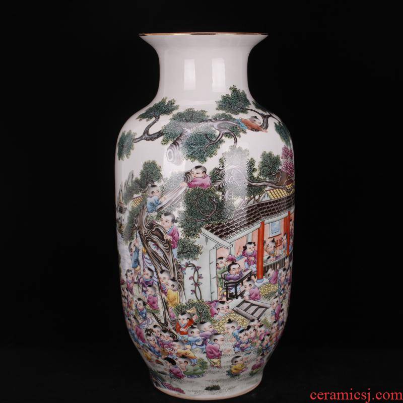 Jingdezhen landing big vase pastel the ancient philosophers figure idea gourd bottle of Chinese style household living room decor furnishing articles of the company
