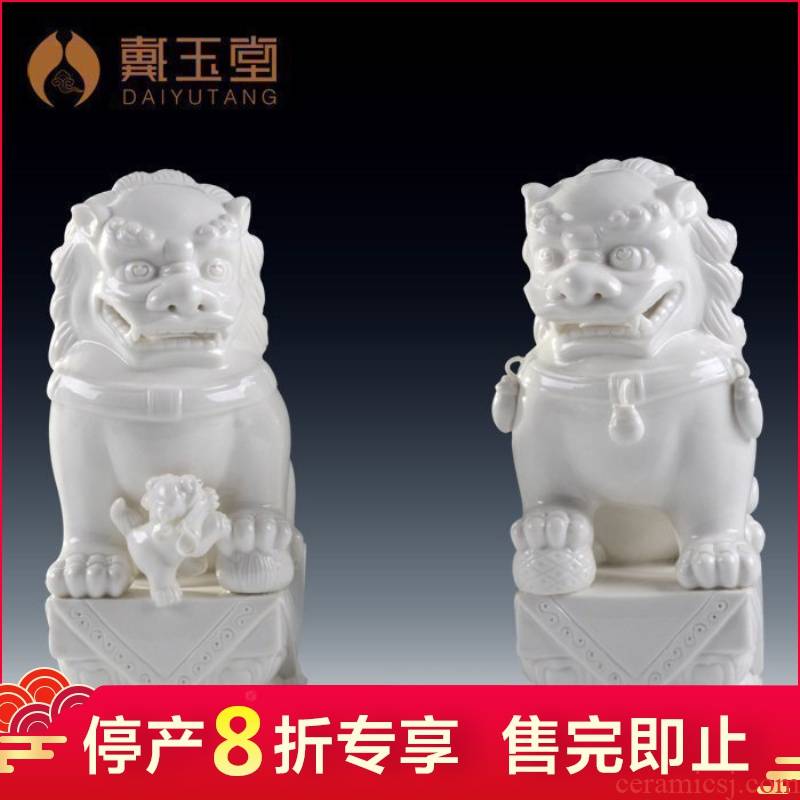Dehua porcelain its production is pulled from the shelves 】 【 home sitting room adornment Buddha before furnishing articles to the lion