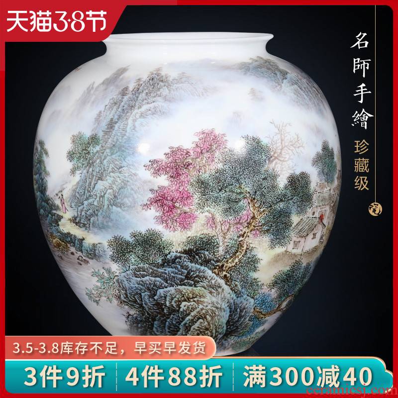 Jingdezhen ceramics masters hand shan chunxiao vase furnishing articles home sitting room flower decoration