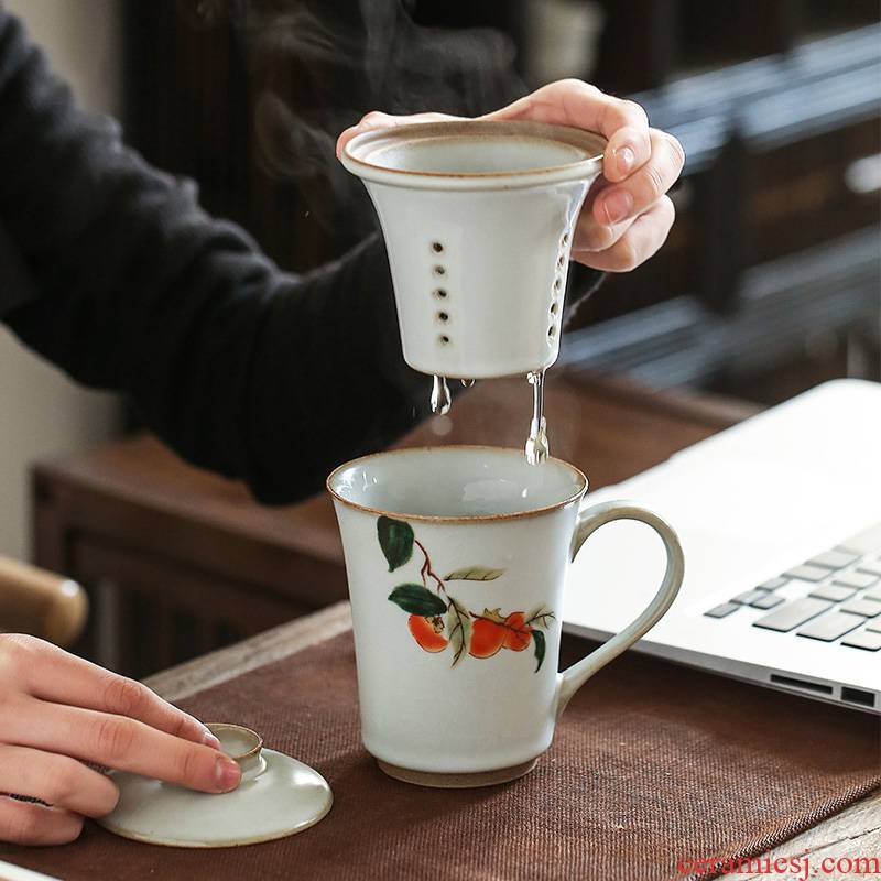 Earth story persimmon persimmon ruyi famille rose porcelain jingdezhen your up on personal office cups with cover filter