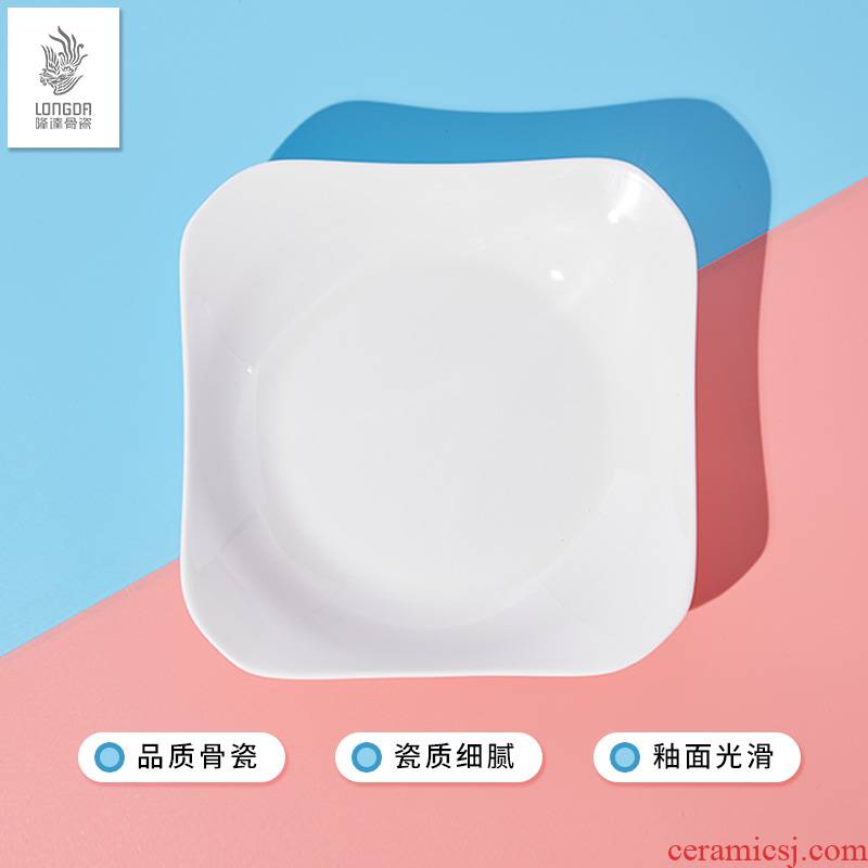Ronda about ipads porcelain tableware deep plate 8 Angle soup dish plate creative contracted ceramic large FanPan household dinner plate