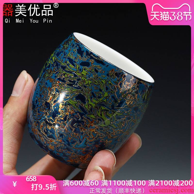 Lacquer tea service is the best natural Chinese Lacquer white porcelain craft ceramic cups master cup single CPU court wind restoring ancient ways
