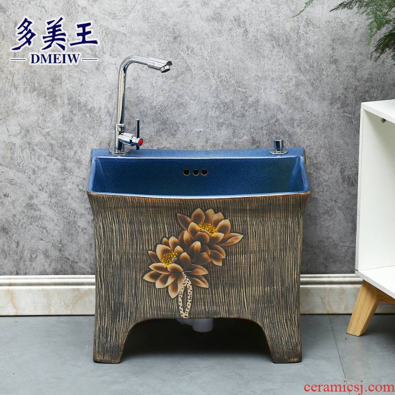 Chinese style restoring ancient ways is to wash the mop pool ceramic art mop pool large rectangular balcony toilet household mop pool