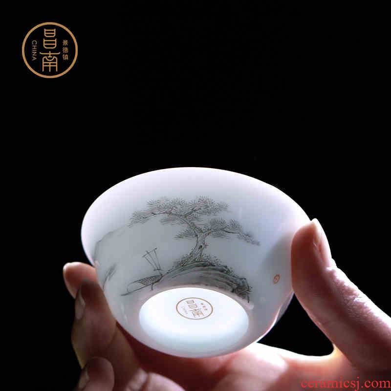 Prosperous south jingdezhen ceramic masters cup kung fu tea cups sample tea cup hand - made of pu - erh tea cup personal cup single CPU