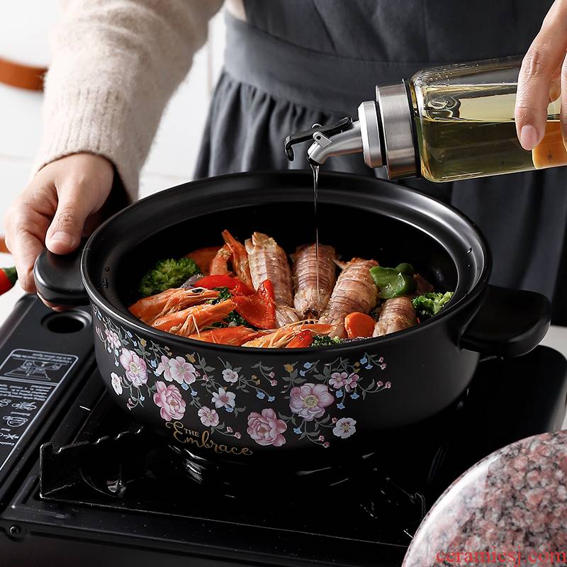 Casserole stew of household ceramic Casserole soup pot soup flame to hold to high temperature gas pot stone bowl size capacity