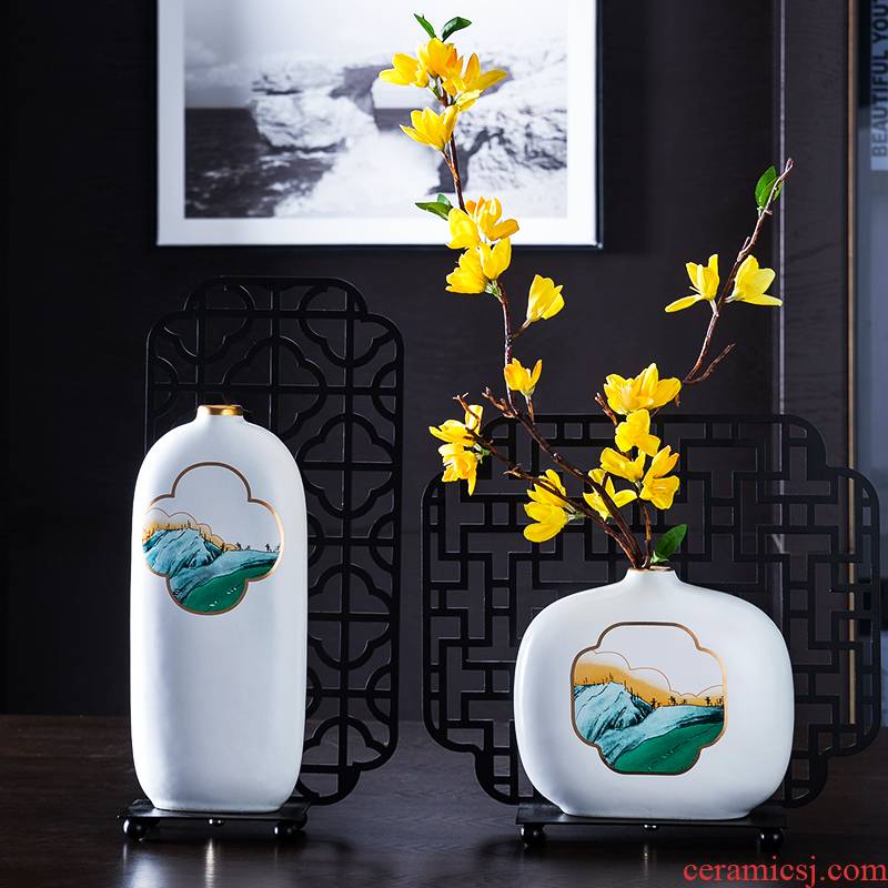 New Chinese style porch ceramic vase furnishing articles creative home sitting room TV cabinet table arranging flowers adornment ornament