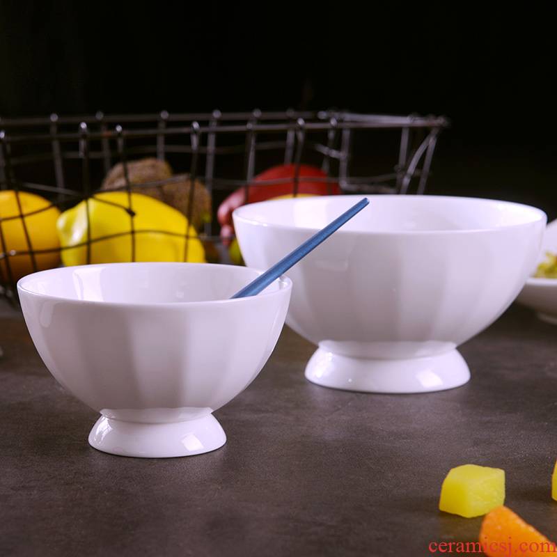 Household single jingdezhen ceramic creative size 6 inches rainbow such use ou ipads porcelain white hot rice bowls