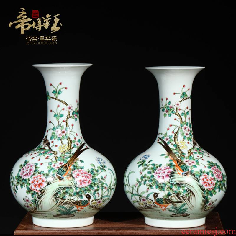 Jingdezhen ceramic yongzheng hand - made flowers and birds in com.lowagie.text.paragraph pastel bottles of archaize ceramic vase handicraft decorative furnishing articles
