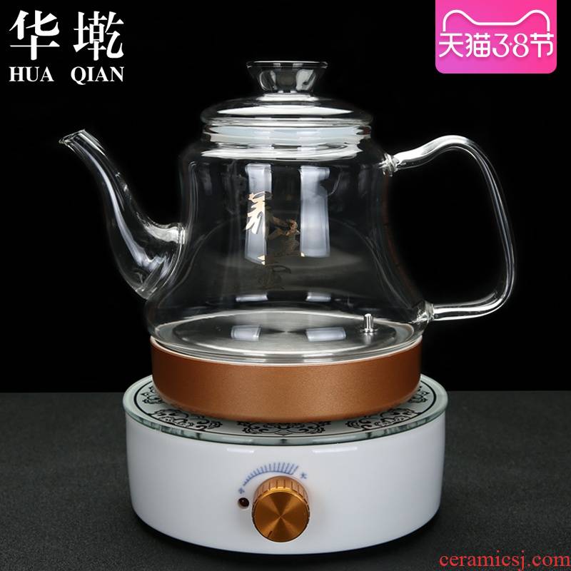 China Qian boiling tea electric TaoLu ceramic tea ware has large heat - resistant glass tea pot small induction cooker furnace tea sets
