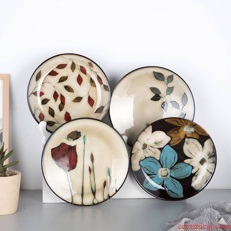 Ceramic dish household creative move deep dish soup plate dishes good - & Japanese snack plate composite plate