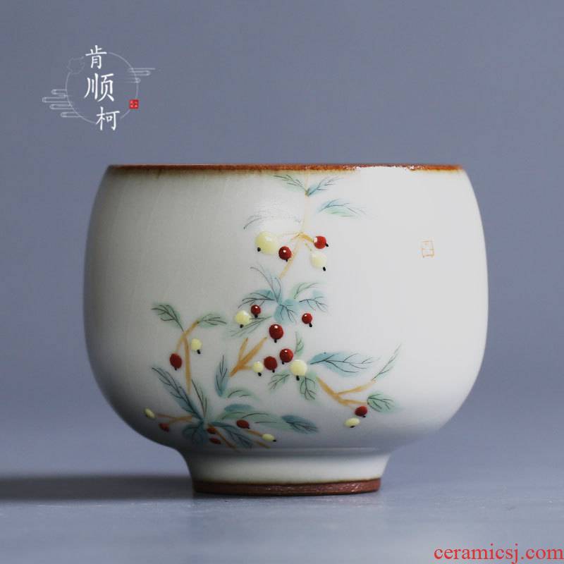 Your up jingdezhen open piece of kung fu tea masters cup pure manual single cup tea hand - made ShanGuo ceramic sample tea cup