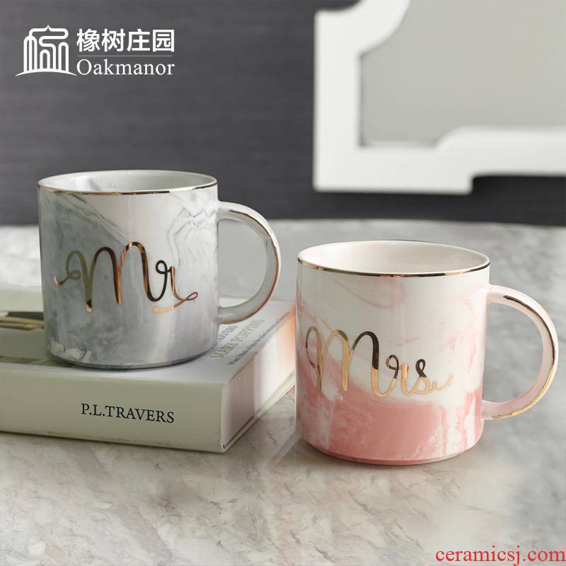Ins the Nordic idea ceramic mugs English afternoon tea light web celebrity European - style key-2 luxury coffee cup of black tea cups