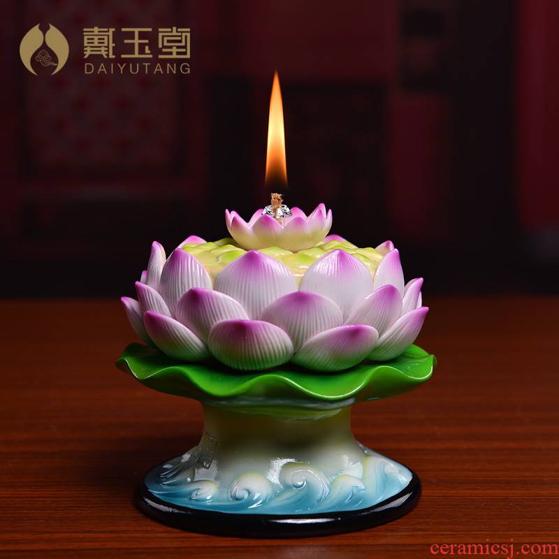 Yutang dai buddhist temple of pottery and porcelain products lotus lamp GongDeng their weight.this home worship Buddha lamp Buddha lamp ('m burning lamps