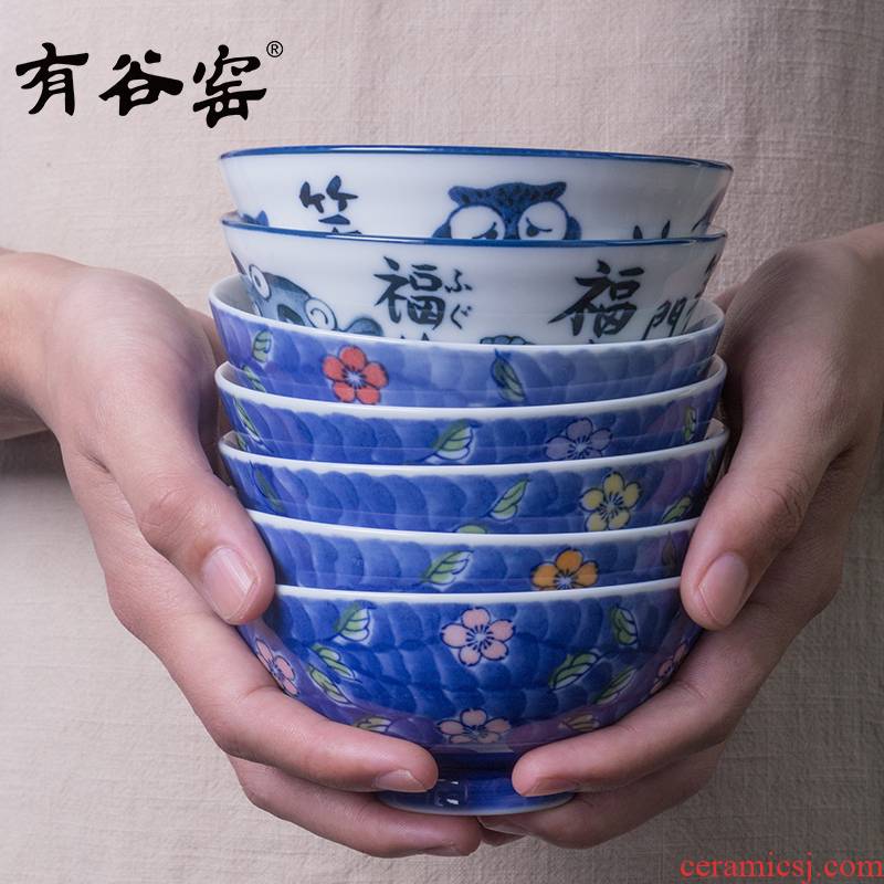 Japan imports ceramic rice bowl household contracted character small bowl of such soup Japanese tableware box gift packages