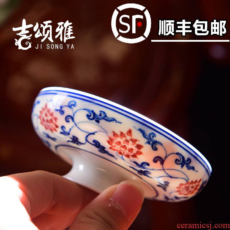 Jingdezhen ceramic checking pu - erh tea cup kung fu tea master cup tea set single cup bowl under the glaze color sample tea cup