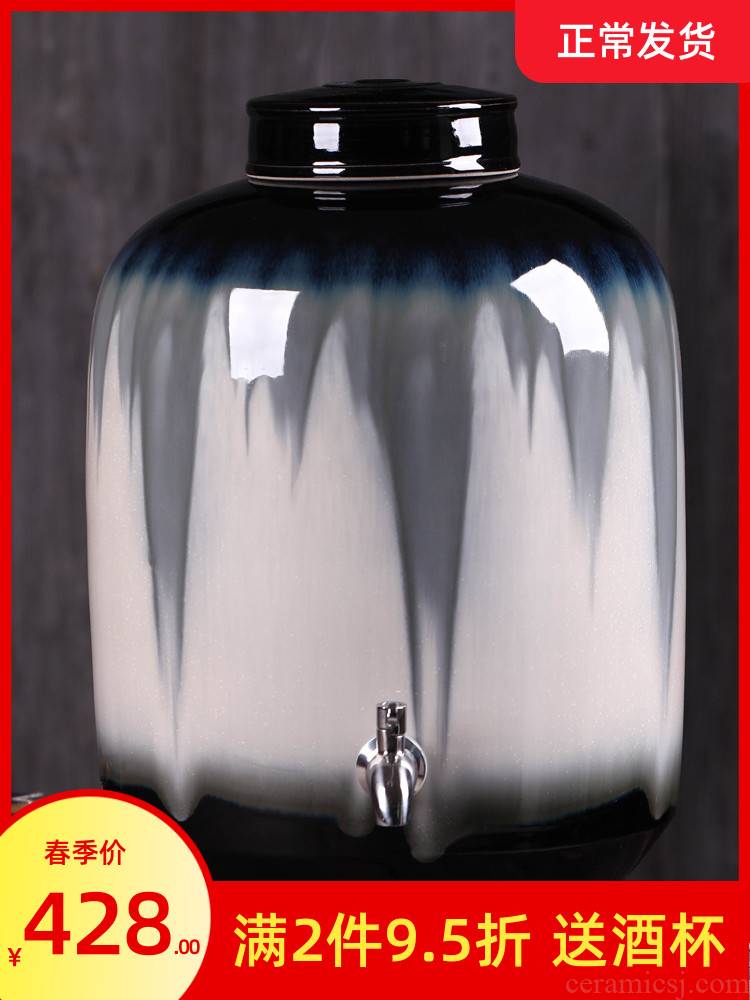 Jingdezhen up jars color glaze household seal it 15 pounds 25 kg pack mercifully hip flask wine bottle is empty as cans