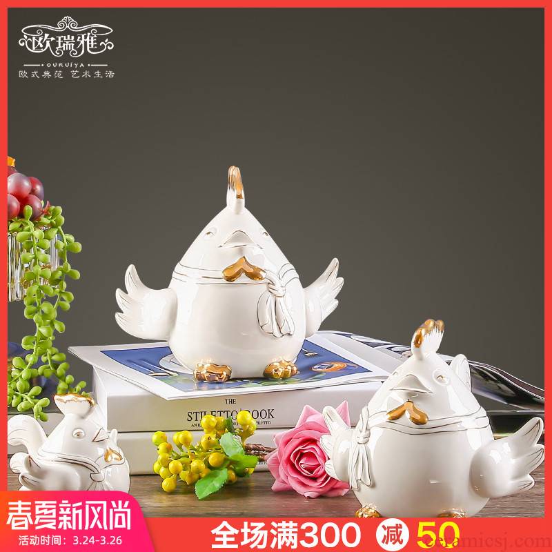Originality of chicken furnishing articles European I and contracted sitting room the bedroom TV ark, study ceramic decoration wedding gift