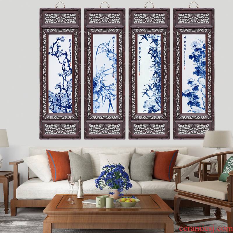 Ceramic plate painting murals sofa background wall of the sitting room adornment style of the ancients hollow - out by patterns porch corridor hang a picture