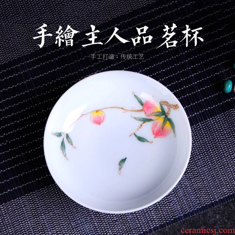 Tao porcelain margin of kung fu tea cups sample tea cup jingdezhen ceramic cup hand - made master cup bowl is a single cup of tea