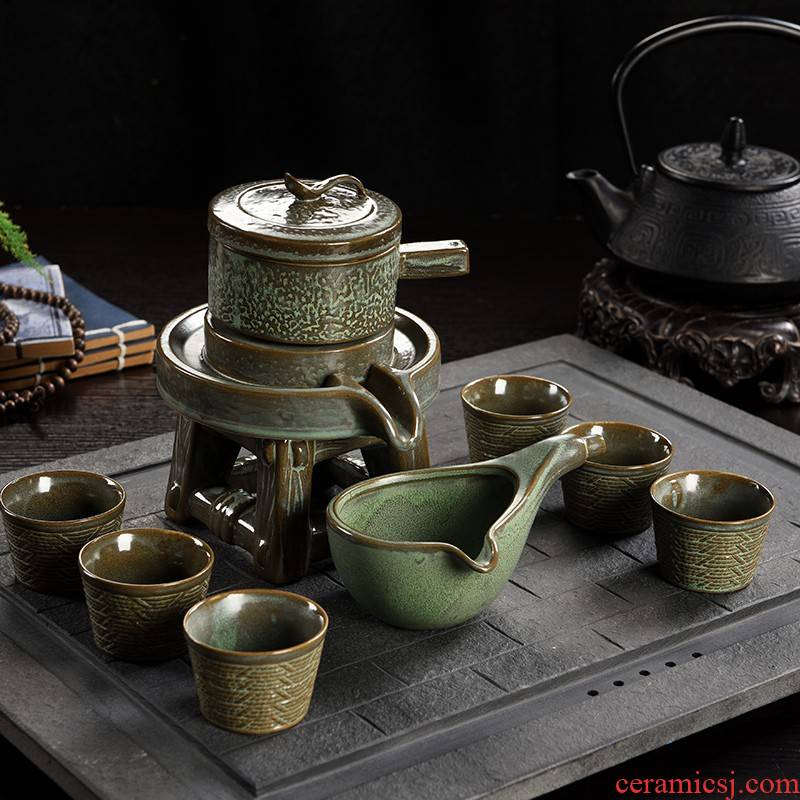Fit "boutique" semi automatic kung fu tea set lazy household ceramics creative teapot cup of tea