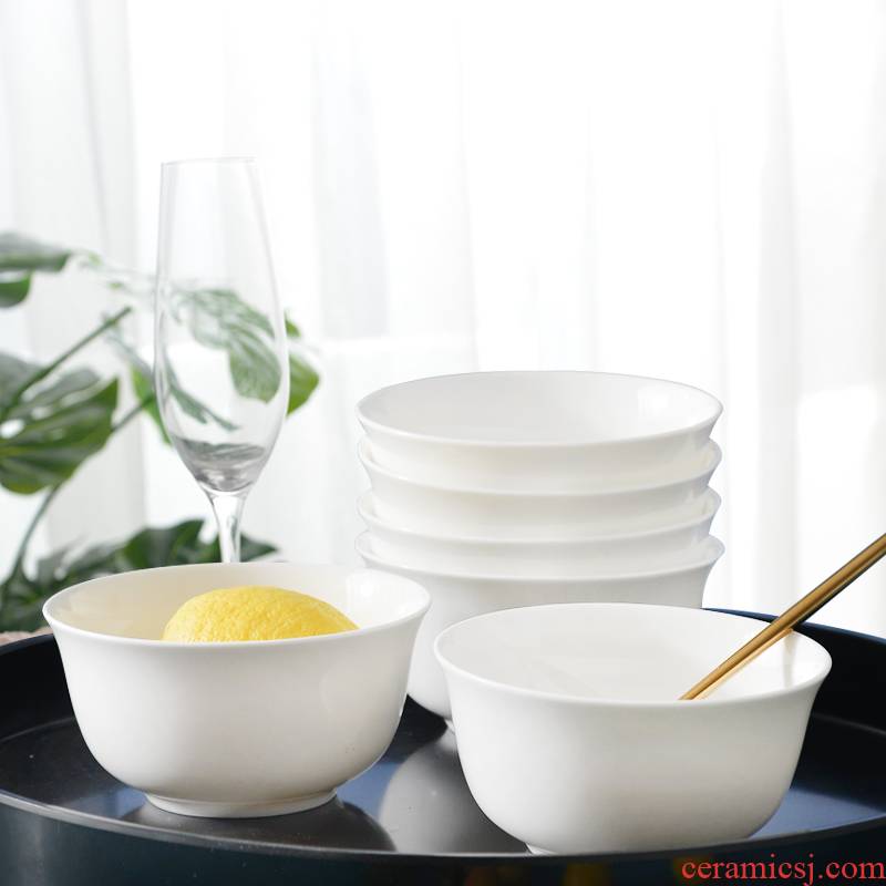 To use six pack ipads bowls of household small Bowl 6 inches ceramic Bowl Chinese kitchen white bowls Bowl of rice bowls