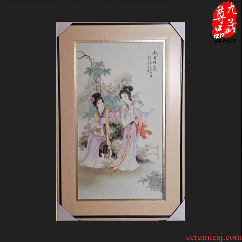 Jingdezhen ceramics dong - Ming li hand - made austral beauty porcelain plate painting the sitting room adornment household crafts
