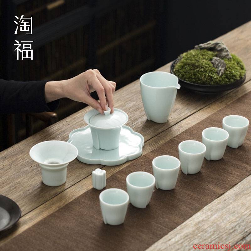 Dehua white porcelain tea kungfu tea set the whole household contracted with high - end small set of I sitting room office