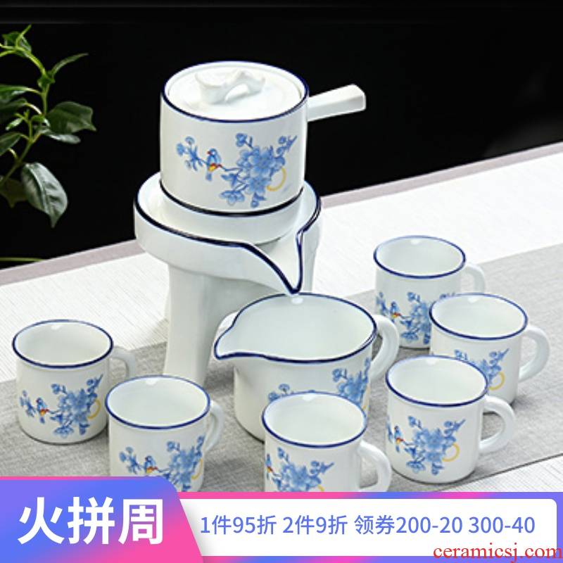Are young tea set home stone mill creative ceramic teapot kung fu tea cup half full automatic lazy people