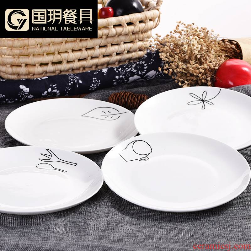 Tangshan 6 inches of ipads porcelain child suit dish dish platter tableware ceramic flat dishes household circular plates dishes