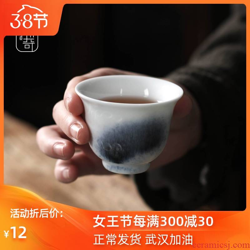 Ya xin company hall sample tea cup white porcelain ceramic cup pure manual single coloured glaze jade cup masters cup single kung fu tea set