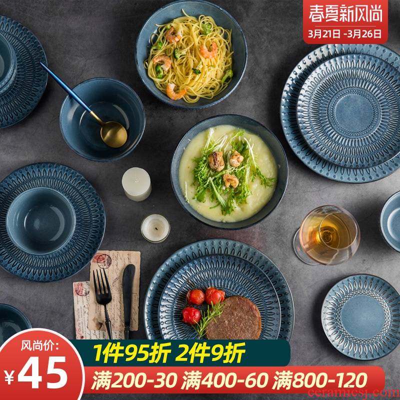 European ceramic tableware suit dishes suit household web celebrity tableware two people eat the food kitchen one bowl chopsticks suits for