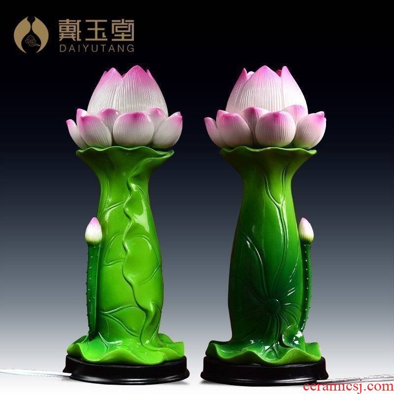 Yutang dai ceramic lotus Buddha lotus GongDeng before Buddha GongDeng ('m lamps for Buddha lamp 11 inch lotus the lantern furnishing articles
