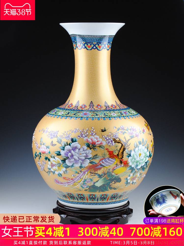 Jingdezhen ceramics of large vase furnishing articles large European colored enamel porcelain household adornment of I sitting room