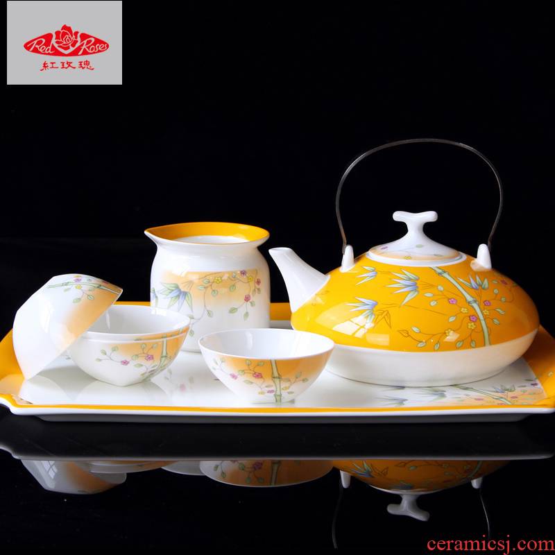 Ipads China kung fu tea set Tang Shanhong rose lead - free ipads China Chinese style household tea sets tea tray