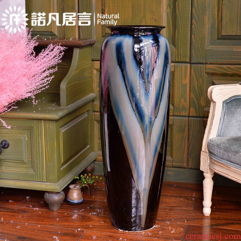 Jingdezhen ceramic vase landed hotel villa furnishing articles dried flower arranging flowers simulation flower covers large sitting room decoration