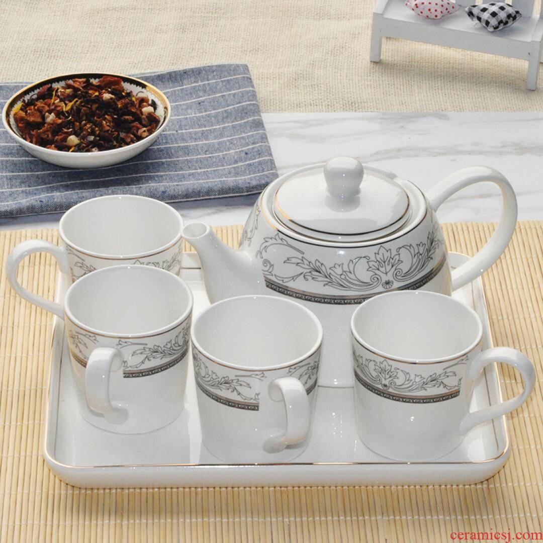 Ya cheng DE arst navigation, ceramic tea sets with tea tray of a complete set of Chinese style) suit (1 pot of 4 cups of tea tray 1)