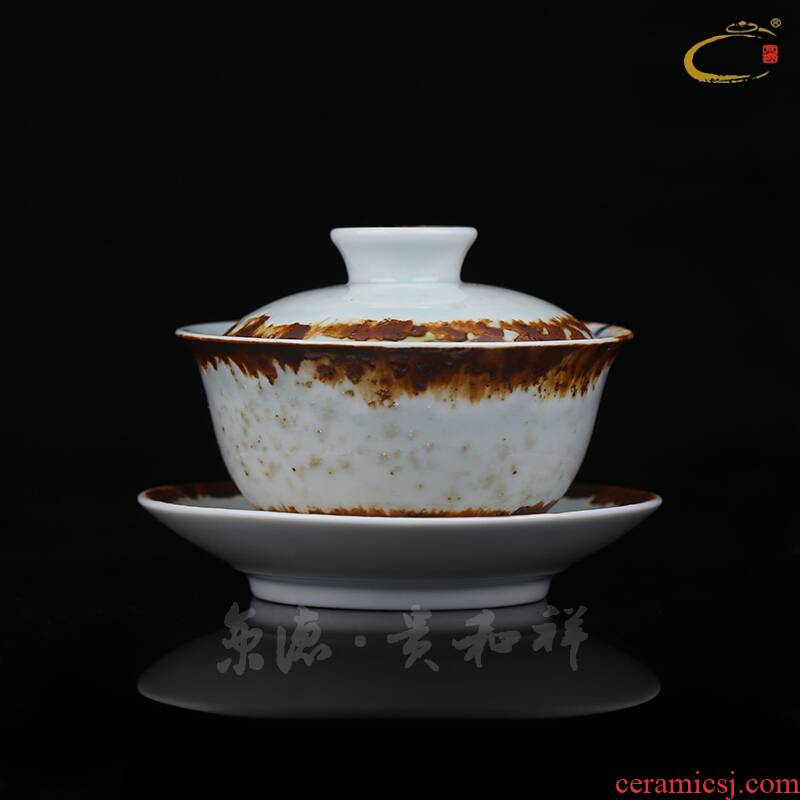 And auspicious Chai Wen color big gourd tureen jingdezhen hand - made ceramic kung fu tea set within three to tureen tea bowl