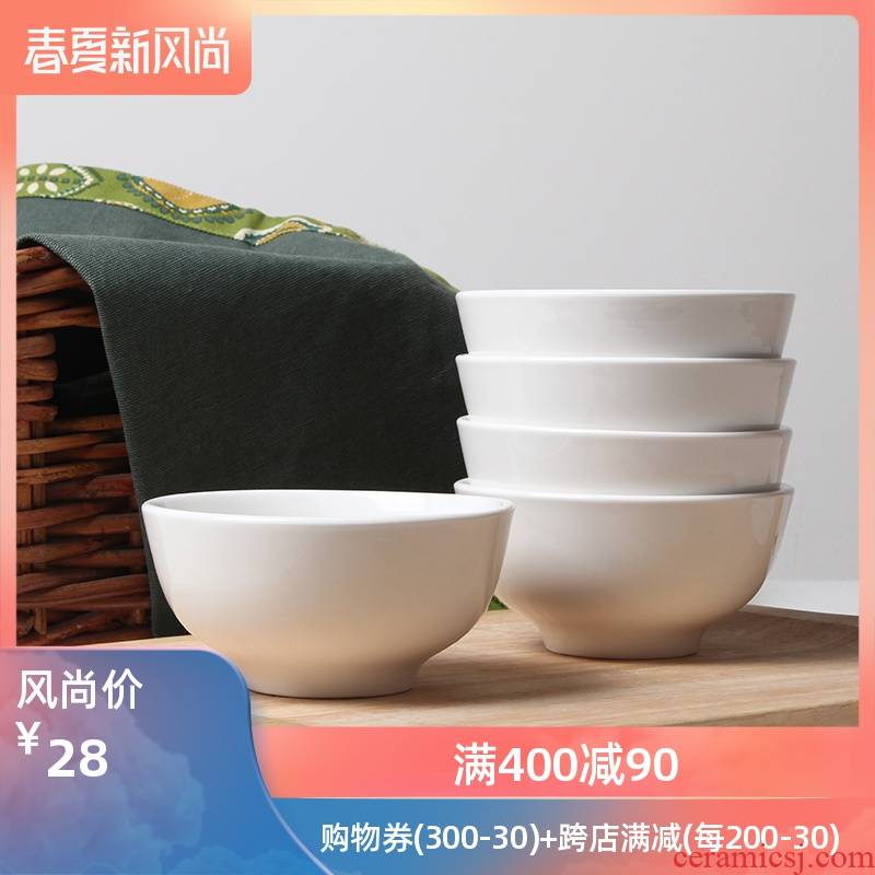 Pure white hotel ceramic tableware more household ceramic bowl soup bowl rice bowls
