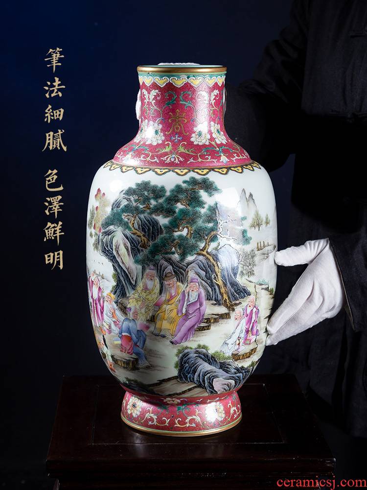 Jia lage jingdezhen ceramic vase YangShiQi famille rose fragrant hill and name it "nine old idea gourd bottle of China
