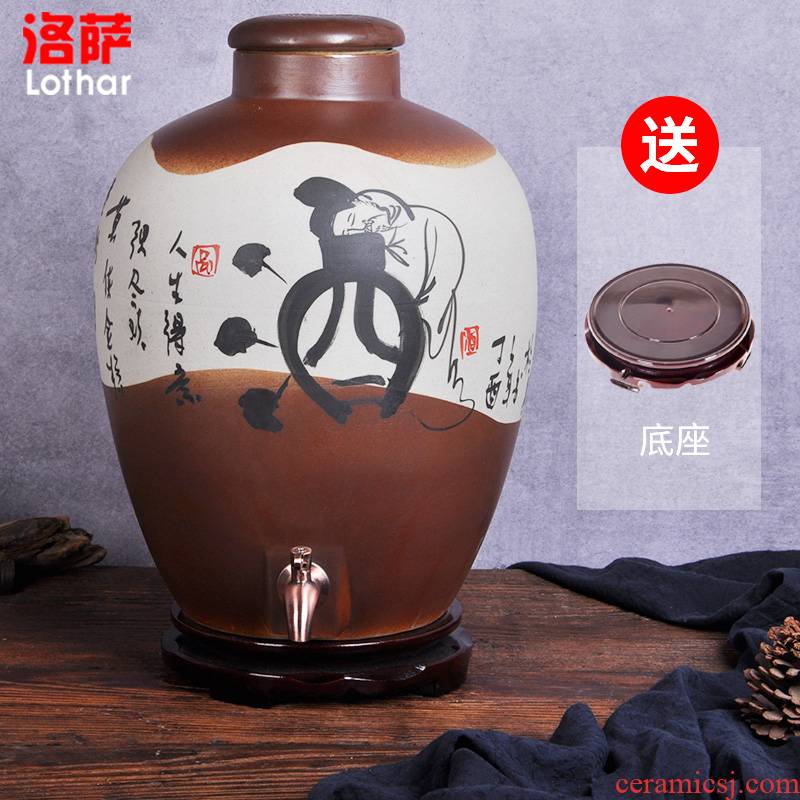 Jingdezhen ceramic jars 10 jins 20 jins 30 jins 50 kg terms bottle wine bottle it storing wine cask wine jars