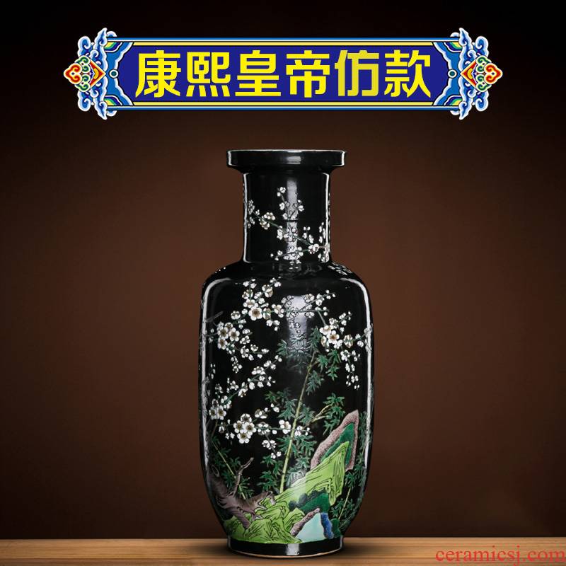 Better sealed up with jingdezhen ceramic vases, new Chinese style furnishing articles retro nostalgia show bottles of rich ancient frame, the sitting room is black