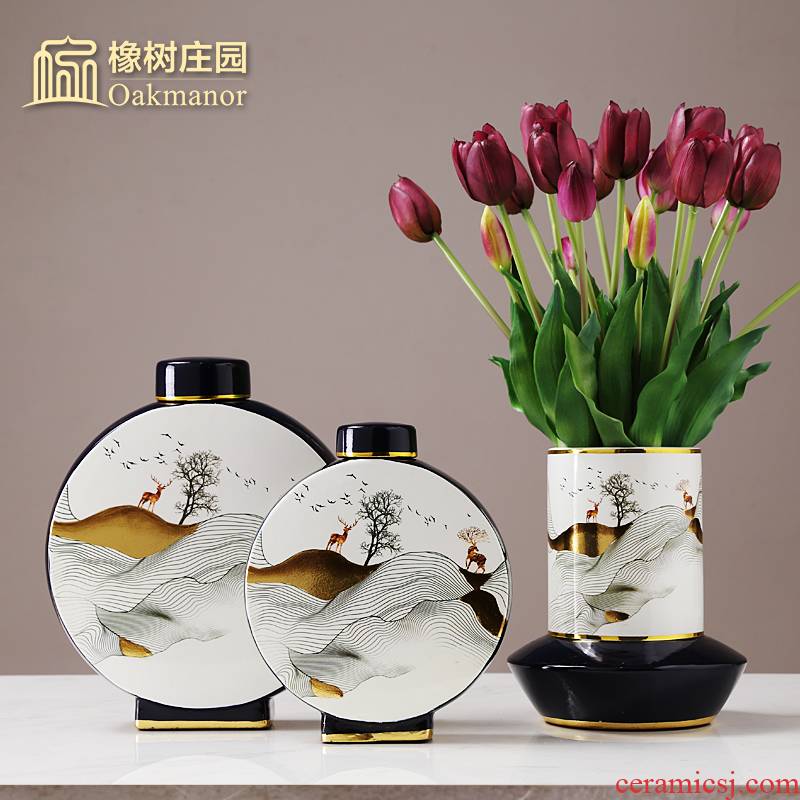 Chinese zen receive storage tank furnishing articles with cover POTS household soft adornment retro candy jar of pottery and porcelain vessels
