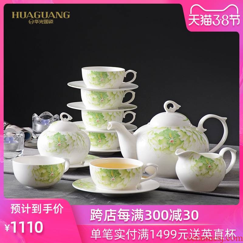 Ceramic ipads China tea coffee with a suit of hua glair tea antibacterial Ceramic spring scenery garden 15 head gift boxes