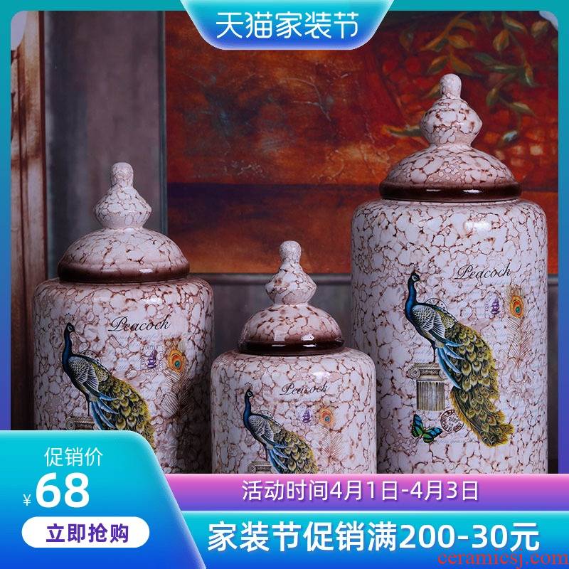 Jingdezhen ceramic painting of flowers and American countryside vase furnishing articles to decorate household act the role ofing is tasted table vases, ceramic pot