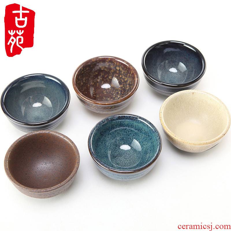 Ancient garden ceramic tea cup coarse pottery Japanese personal cup single CPU kung fu tea set variable cup masters cup size