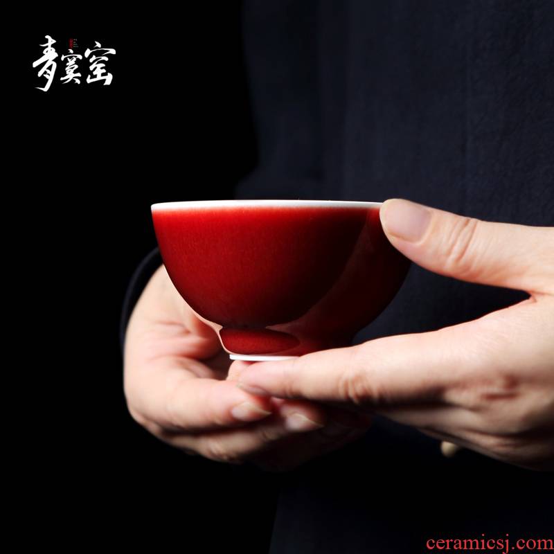 Up with green was master kung fu tea cups jingdezhen ceramic checking tea tea cup single ruby red glaze small tea cups