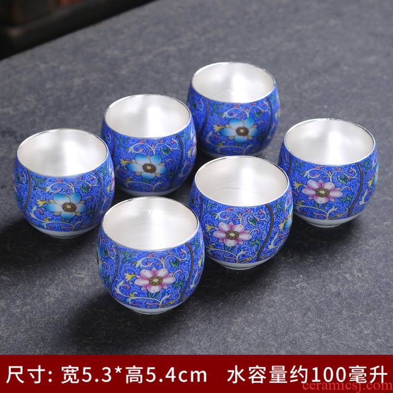 Jingdezhen kung fu tea set ceramic cups archaize color master cup paint sample tea cup single cup, small cup pick flowers