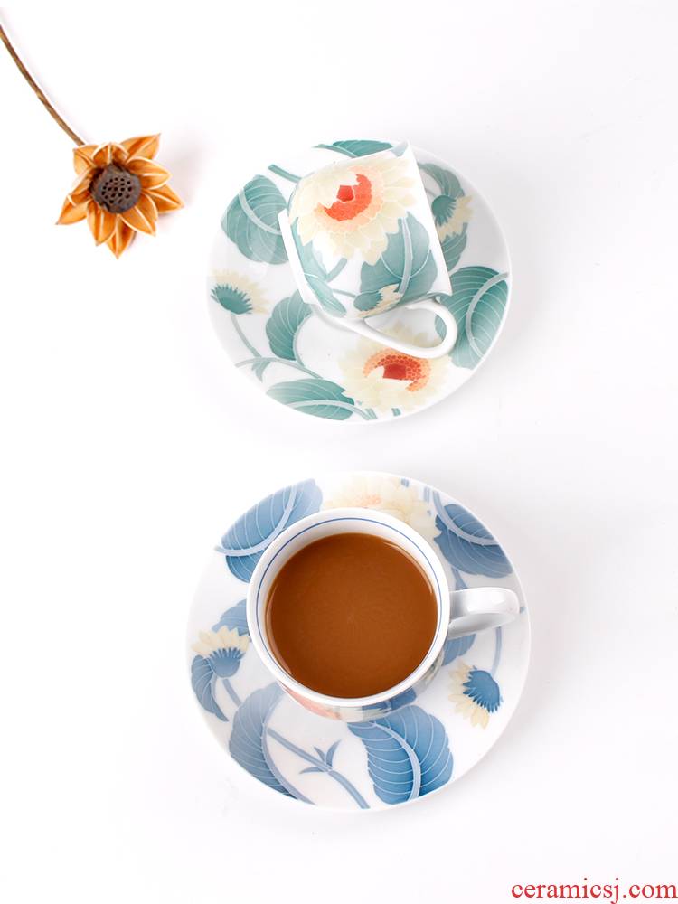 China red porcelain up sunflower coffee cups and saucers under the liling glaze ceramic gift hand - made cup 2 disc set