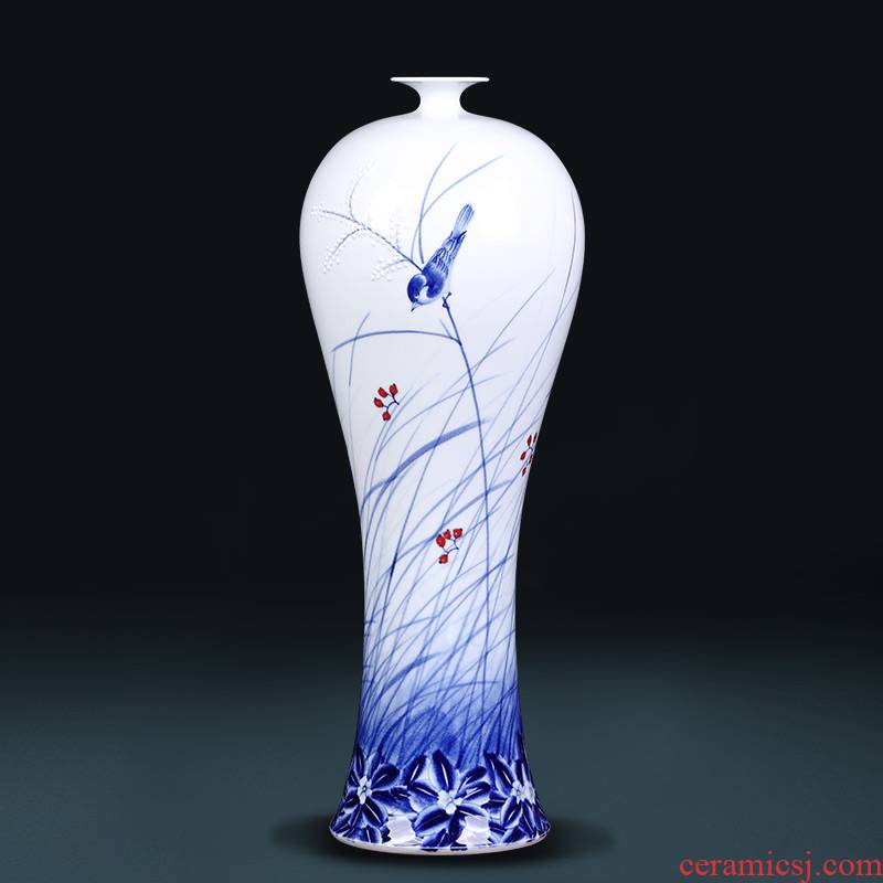 The Master of jingdezhen ceramics hand - made of blue and white porcelain vases, flower arrangement antique Chinese style porch place, a large living room