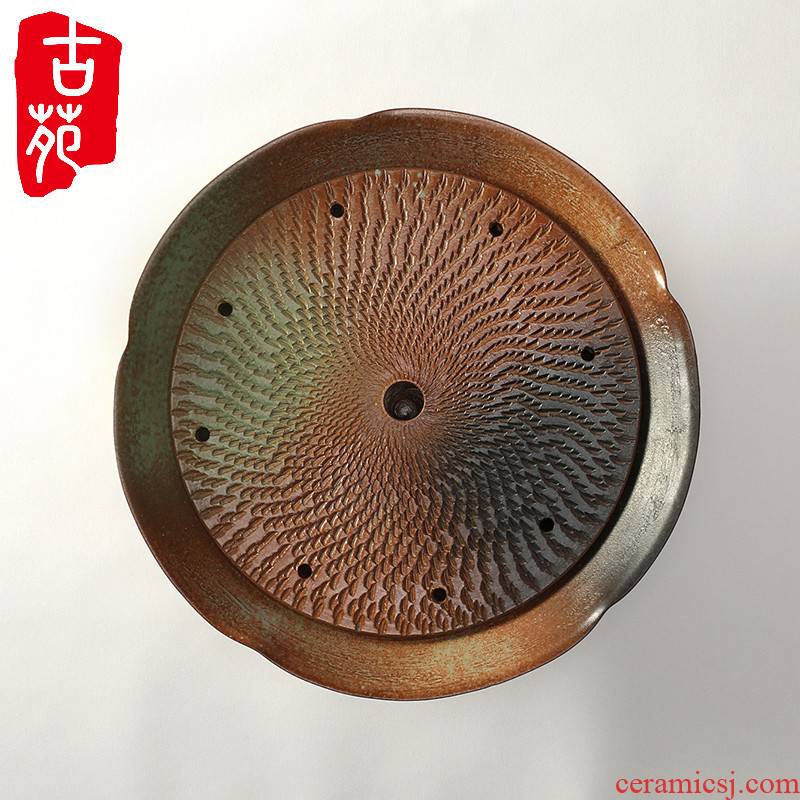 The ancient garden of coarse pottery tea tray was large pot of Japanese sea dry socket ceramic tea mercifully violet arenaceous kung fu tea tray storage